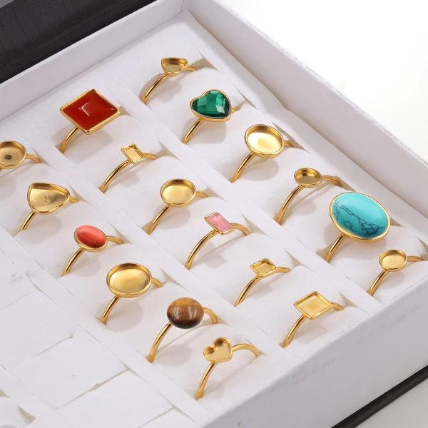 Stainless Steel Color-preserving Polishing Ring Setting DIY