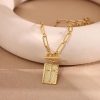 Clip Necklace Stainless Steel Cross Square Pendant Necklace
