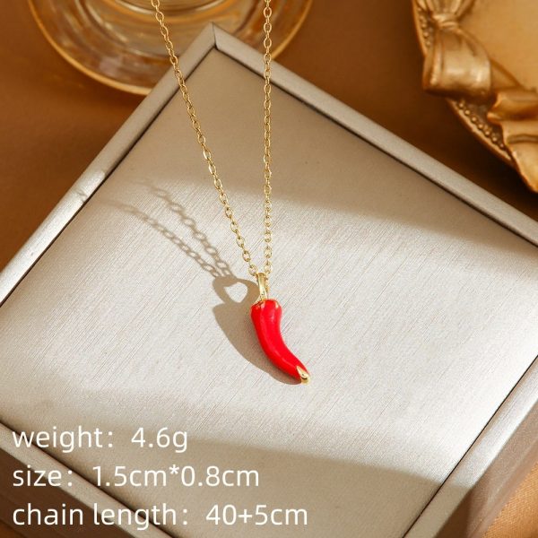 O1CN01KDKiBc1GiUnv95EOm_2217036640656-0-cib.jpg Red Delicate Indie Cherry Strawberry Pepper Necklace