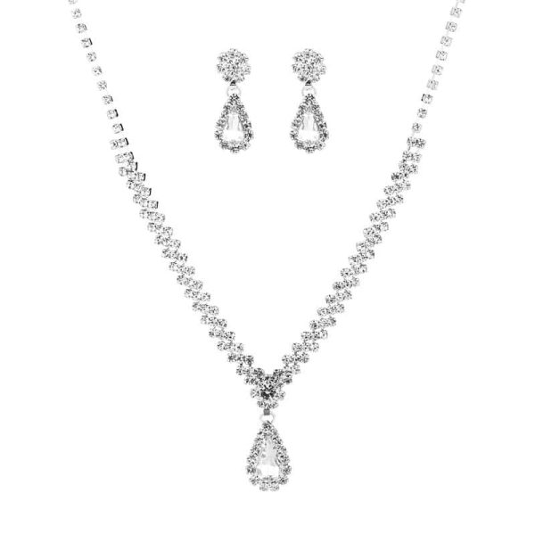 Exquisite Claw Chain Necklace And Earrings Suite Two-piece Set Water Drops
