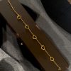Sterling Silver S925 Love Glossy Five Love Heart Bracelet Hollow Out
