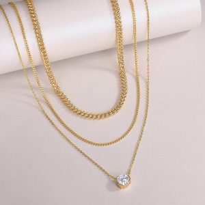 925 Silver European And American Twin Clavicle Chain Necklace