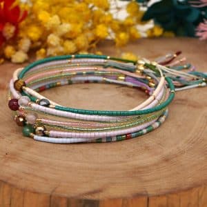 Semi-precious Stone Lucky Stone Bead Women's Colorful Beaded Bracelet
