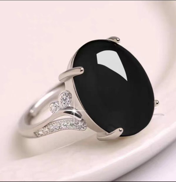 Natural Sapphire Ring Women's Adjustable Ethnic Style