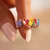 Female Geometric Design Irregular Color Ring