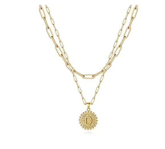 O1CN01M7IQrG1fIiyoJes9G_3857833984-0-cib.jpg Letter Accessories Double-layer Round Zinc Alloy Necklace
