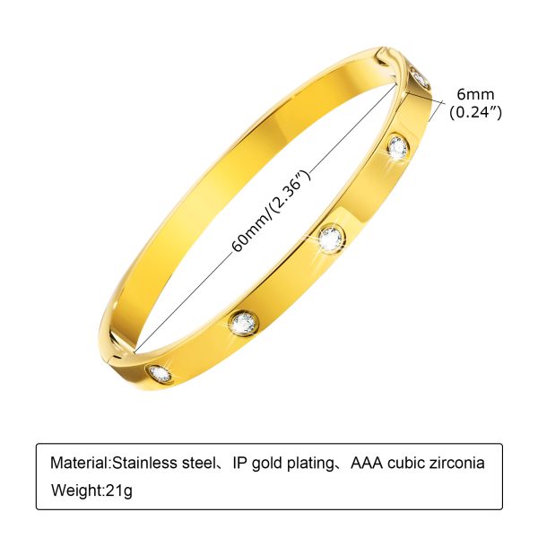 Stainless Steel Glossy Bracelet With Drill