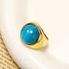 Ins Minority Simple Hip Hop Opal Ring Titanium Steel 18K Gold Plated