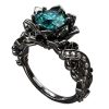 Gun Black Rose Colorful Crystals Zircon Niche Personalized Punk Simple Ring