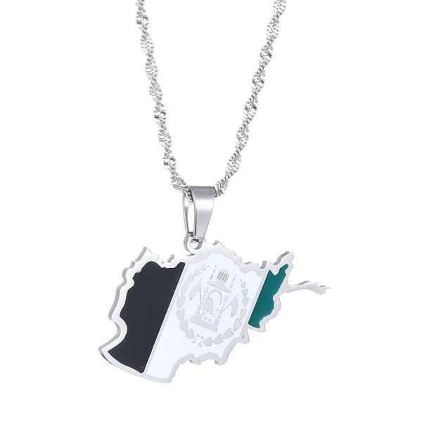 Map Stainless Steel Necklace For Men And Women