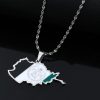 Map Stainless Steel Necklace For Men And Women
