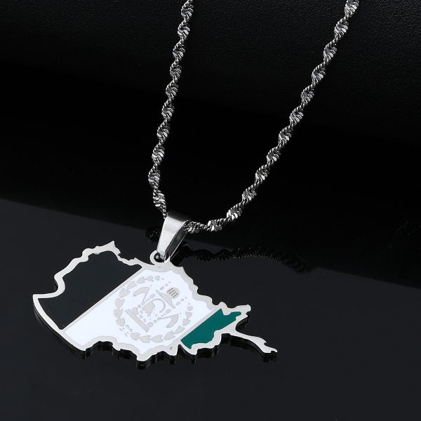 Map Stainless Steel Necklace For Men And Women