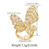 Ring Color Preserving French Opening Design Exaggerated And Personalized Butterfly Elements