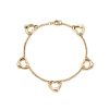 Sterling Silver S925 Love Glossy Five Love Heart Bracelet Hollow Out