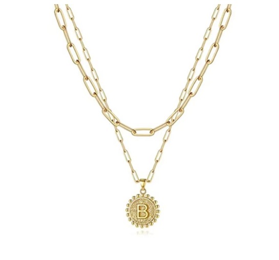 O1CN01P0qjtF1fIiynB1Cu1_3857833984-0-cib.jpg Letter Accessories Double-layer Round Zinc Alloy Necklace