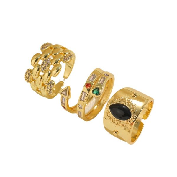 Niche Zircon Vintage Ring Chinese Style