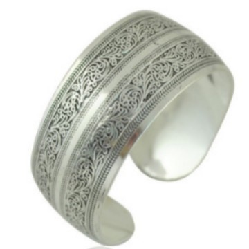 Ethnic Style Carved Open Miao Silver Bracelet