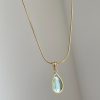 Retro Blue And Green Water Drop Necklace High Sense