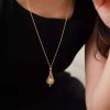 Retro Court Style Net Pocket Gold Plastic Bead Necklace