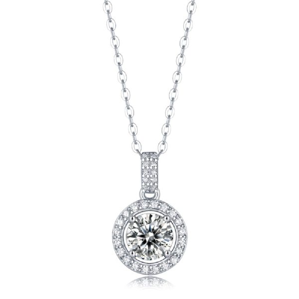 S925 Silver Inlay Moissanite Clavicle Chain Necklace