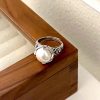 Niche Retro Hollow Carved Round Pearl Ring