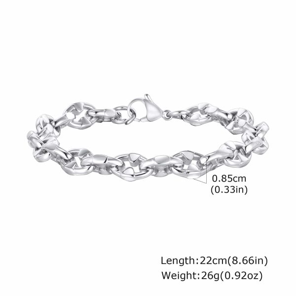 Stainless Steel Handmade Chain Thick Bracelet Hip Hop