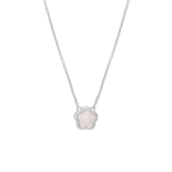 White Mother Shell Flower Necklace