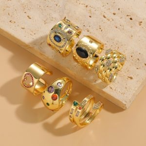 Niche Zircon Vintage Ring Chinese Style