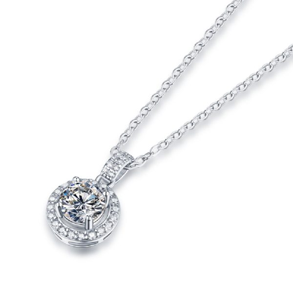 S925 Silver Inlay Moissanite Clavicle Chain Necklace