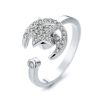 Micro-inlaid Free Rotating Zircon Star Moon Anti-anxiety Ring