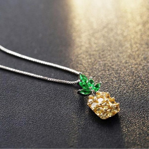 O1CN01U7dHiZ1yjGHhJcl1m_2212473986614-0-cib.jpg Korean Fashion Fruit Pineapple Diamond Elegant Necklace