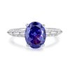High Carbon Diamond Ice Flower Cut Color Zircon 925 Sterling Silver Ring
