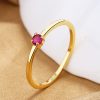 Twin Style Personalized Simple Single Diamond Fine Circle Ring