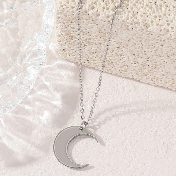 Simple Same Moon Titanium Steel Necklace
