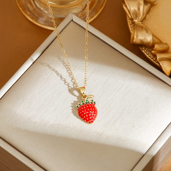 O1CN01Ur7PKR1GiUnu3CIYK_2217036640656-0-cib.jpg Red Delicate Indie Cherry Strawberry Pepper Necklace