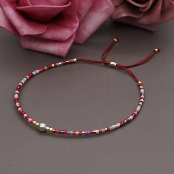 Semi-precious Stone Lucky Stone Bead Women's Colorful Beaded Bracelet