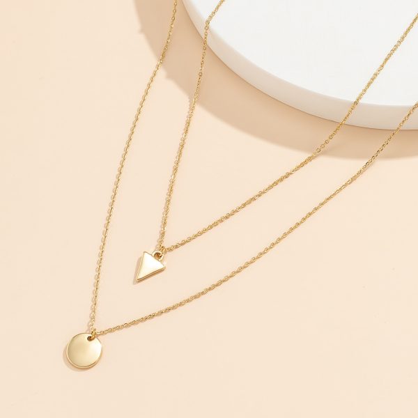 Fashion Small Round Slice Triangle Necklace For Women Niche Design