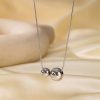 Minimalist Metal Beads Retro Titanium Steel Necklace For Women