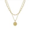 O1CN01VWZpeq1fIiynBUTkE_3857833984-0-cib.jpg Letter Accessories Double-layer Round Zinc Alloy Necklace