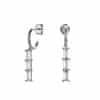 Sterling Silver Handbag Square Stone Stitching Rainbow Rectangular Stone Earrings
