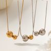 Minimalist Metal Beads Retro Titanium Steel Necklace For Women