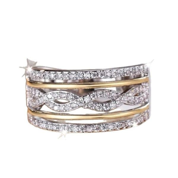 Fashion Popular Hollow Jeweled Fashion All-match Wide Face Ring