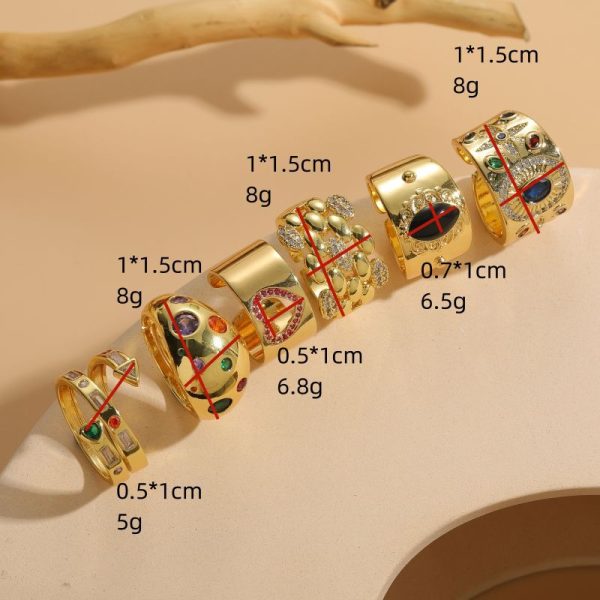 Niche Zircon Vintage Ring Chinese Style