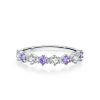 Light Luxury S925 Sterling Silver New Style Elegant Taro Purple Diamond-studded Ring