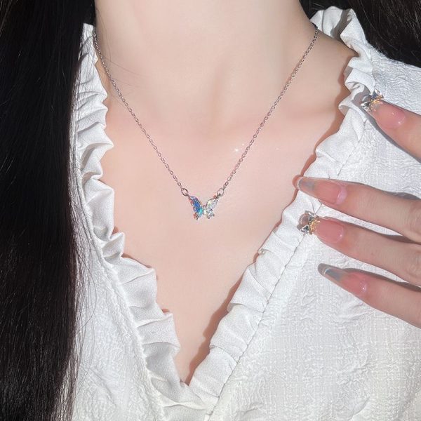 Colorful Butterfly Necklace Ornament Affordable Luxury Trend