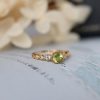 Japanese Style Imitation Peridot Ring Women's Retro Artistic