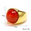Ins Minority Simple Hip Hop Opal Ring Titanium Steel 18K Gold Plated