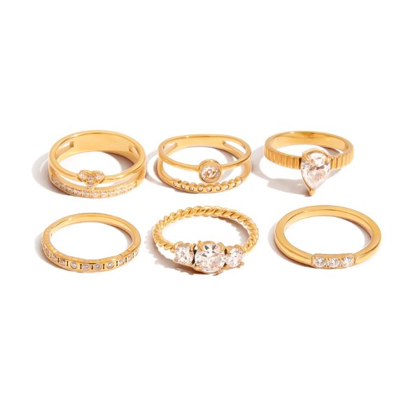European And American Zircon Ring Titanium Steel No Fading