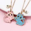 Cat Magnetic Sweet Cartoon Girl Pendant Clavicle Necklace