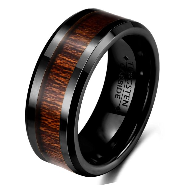 Tungsten Steel Stainless Steel Ring Wood Grain